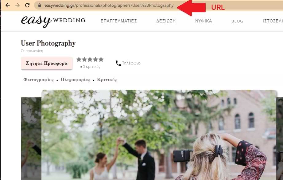 EasyWedding Social Links Επαγγελματία